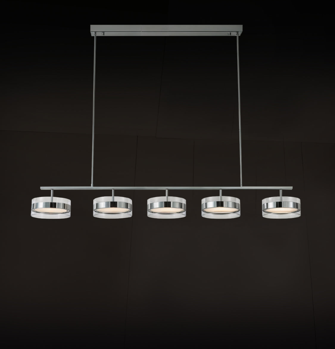 Berlin 5-Piece Platinum Stainless Transparent Glass Dining Table Chandelier - Heka Lighting & Trading Limited