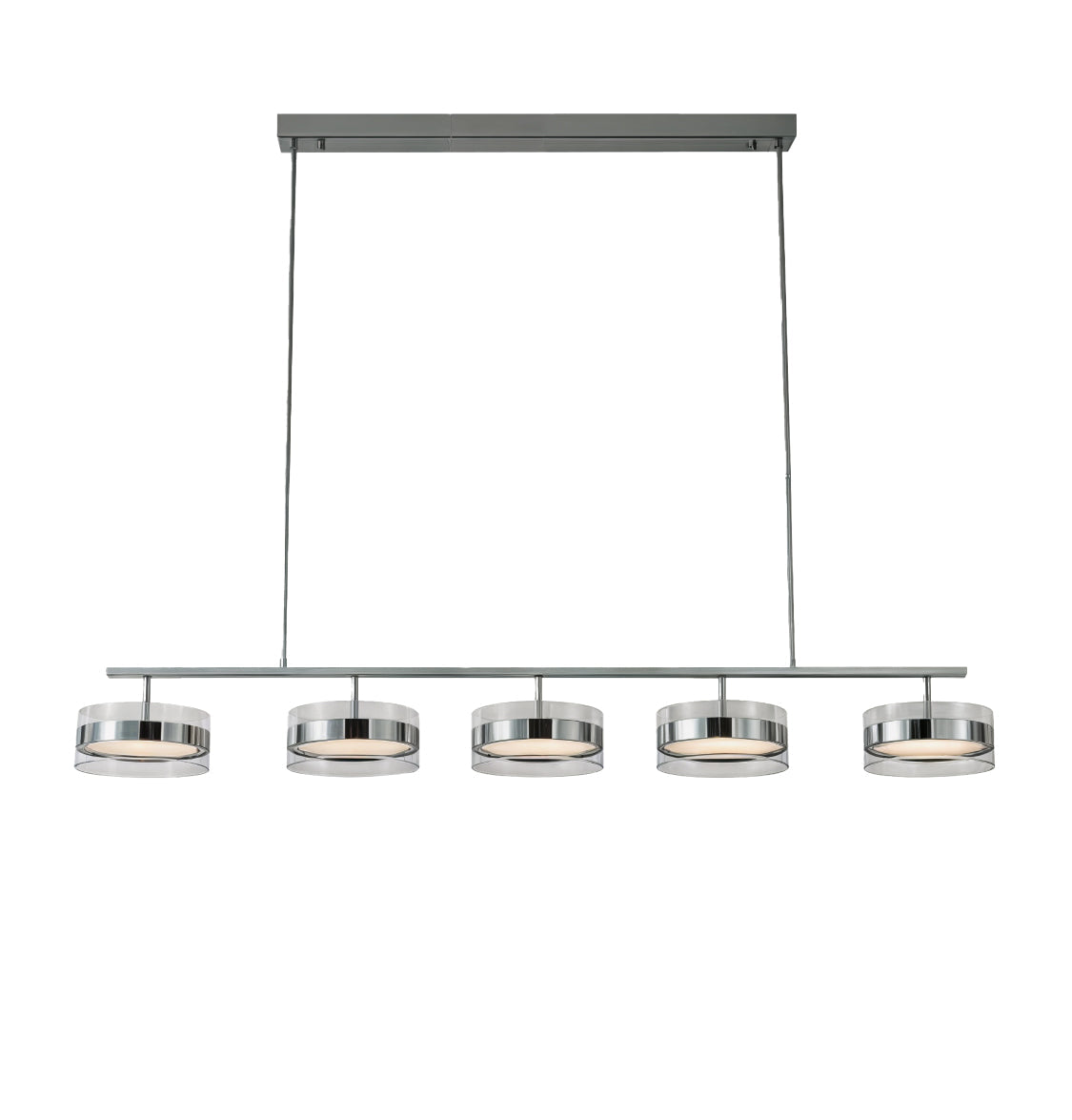 Berlin 5-Piece Platinum Stainless Transparent Glass Dining Table Chandelier - Heka Lighting & Trading Limited