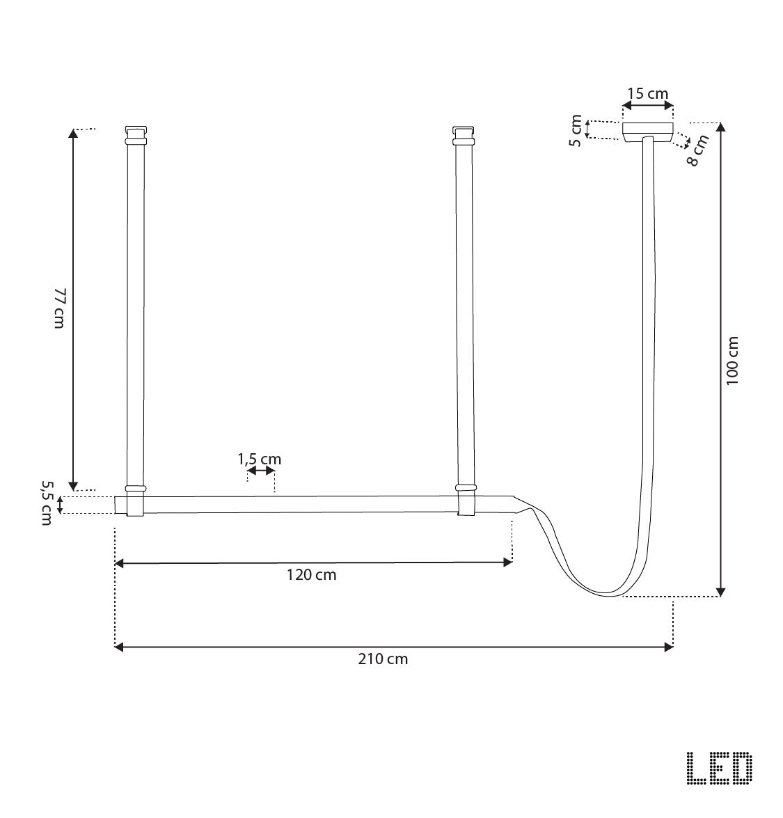 Lizbon Black Leather Chandelier - Heka Lighting & Trading Limited