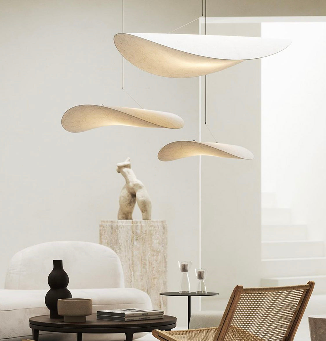 Galaxy Soft Touch White Dalga Pendant Light Chandelier 80 Cm - Heka Lighting & Trading Limited