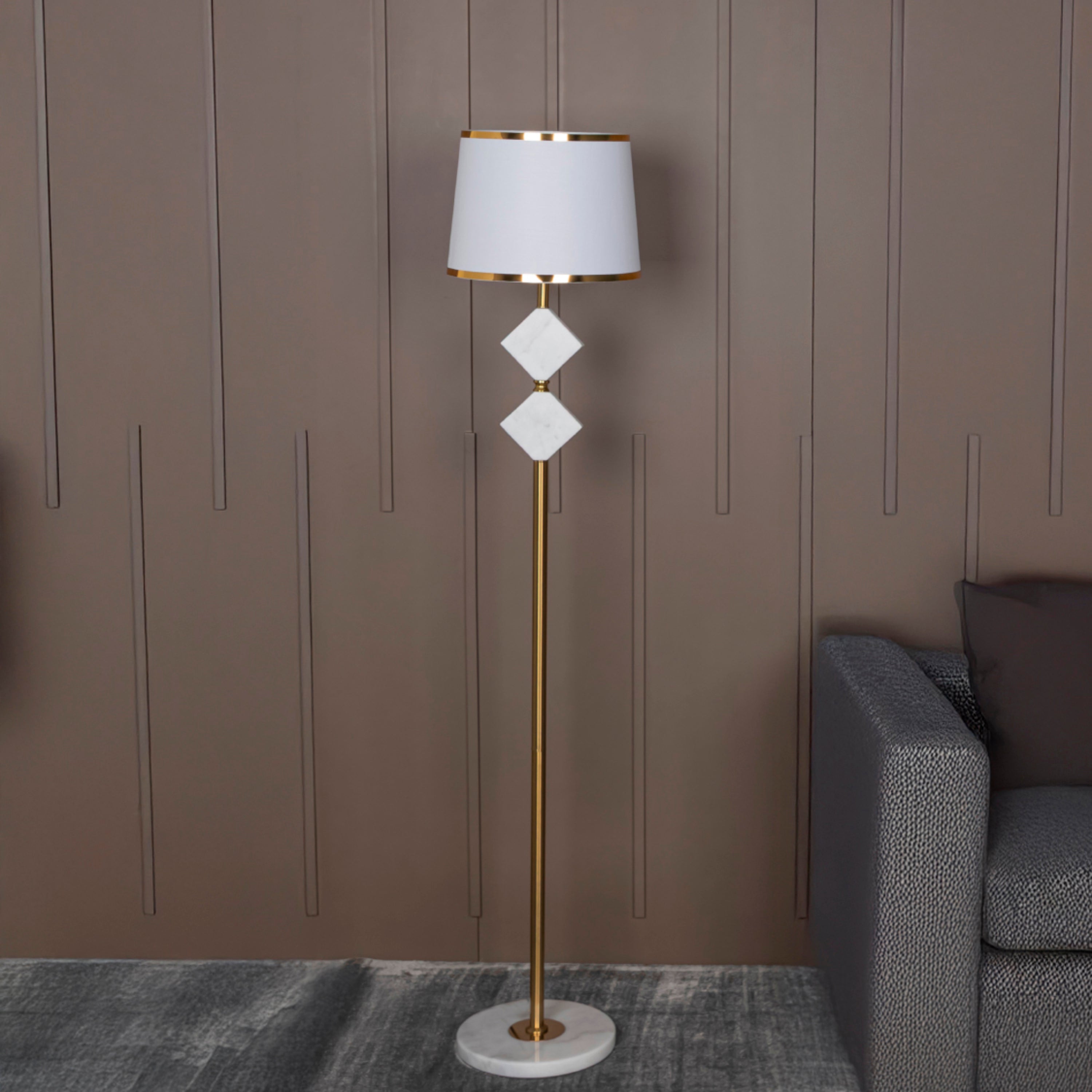 Ponzan White Marble Antique Floor Lamp | Modern Decorative Lighting For Homes & Hotels - Heka Lighting & Trading Limited