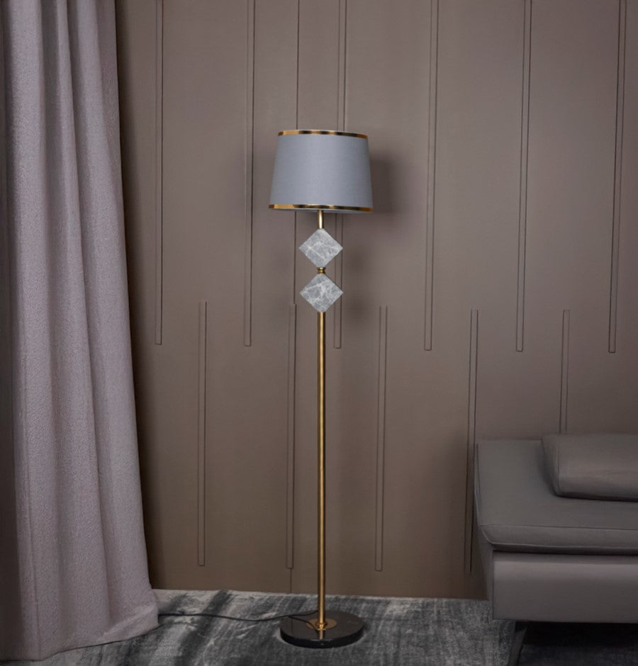 Ponzan Gray Marble Antique Floor Lamp | Modern Decorative Lighting For Homes & Hotels - Heka Lighting & Trading Limited
