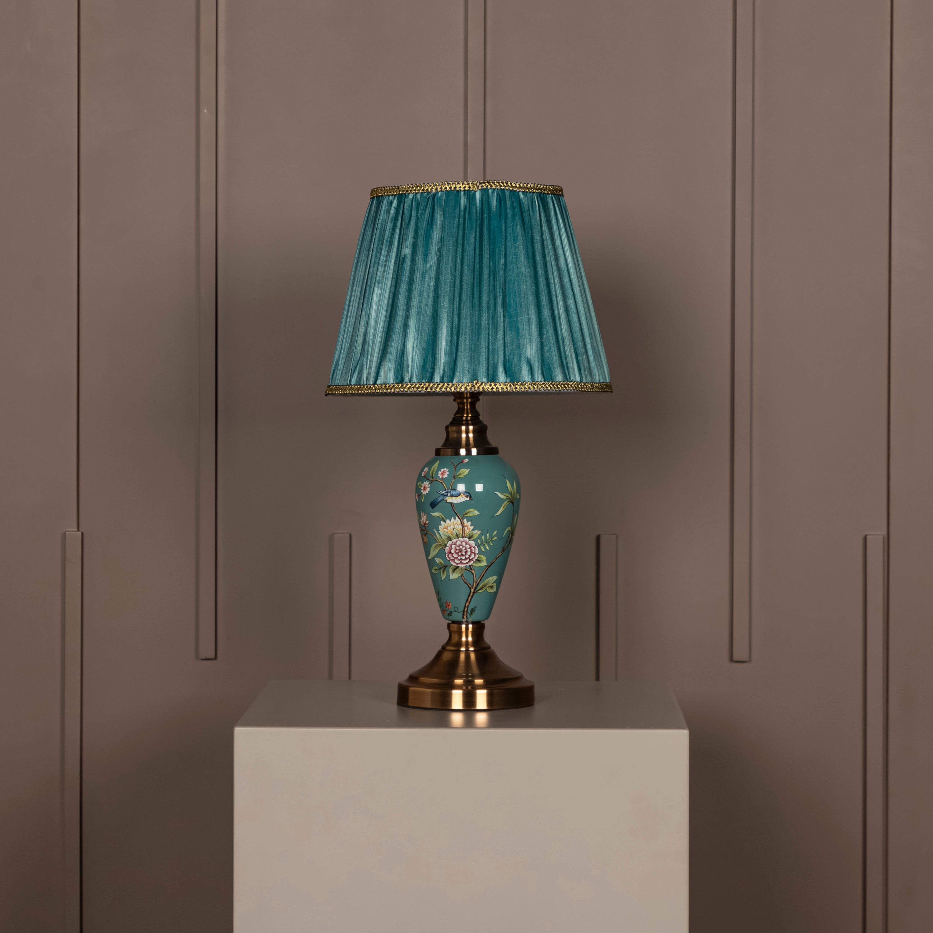 Debre Dark Antique Green Porcelain Lampshade - Heka Lighting & Trading Limited