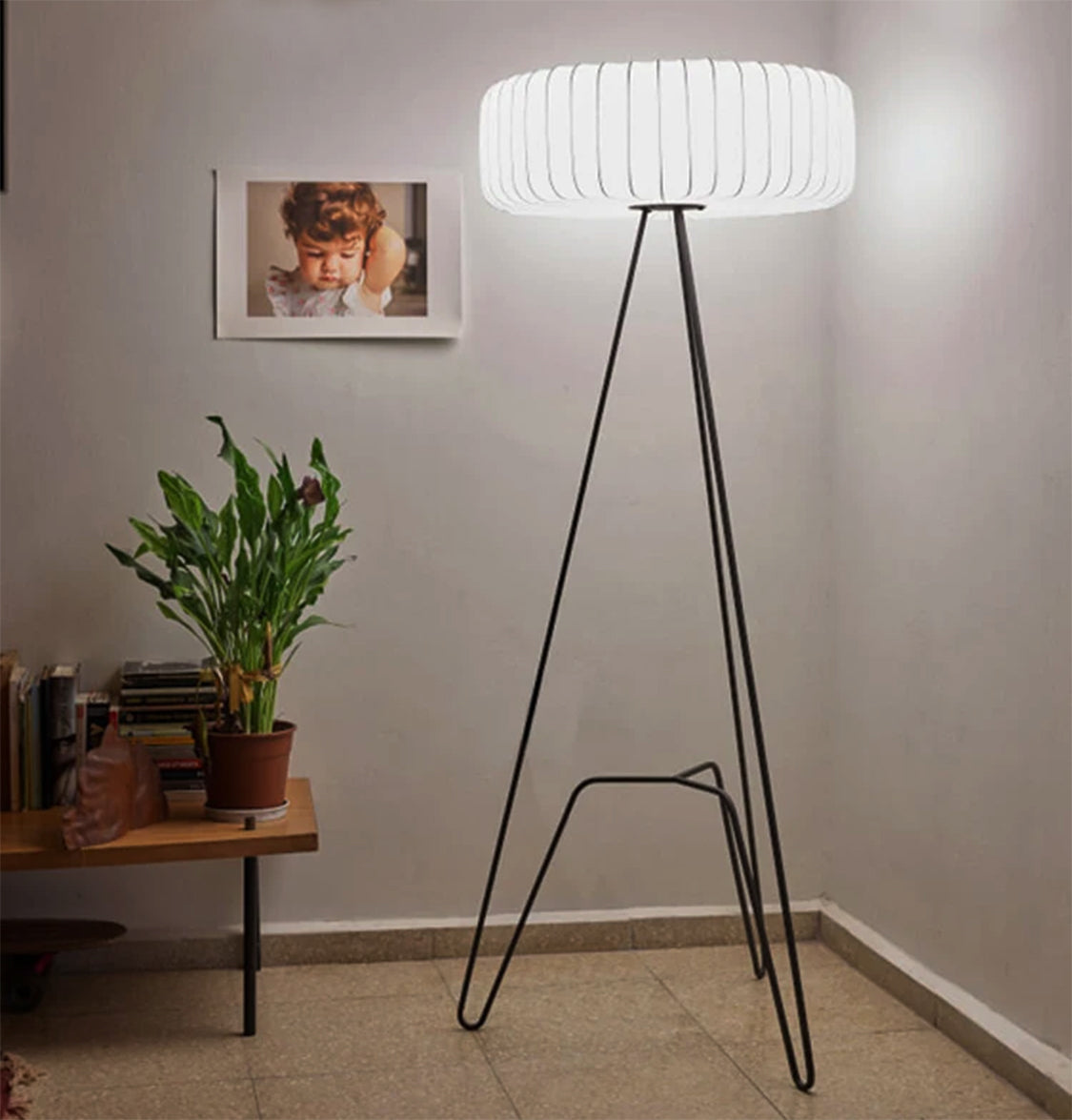Mimosa Soft Touch White Three-Legged Floor Lamp 68 Cm - Heka Lighting & Trading Limited
