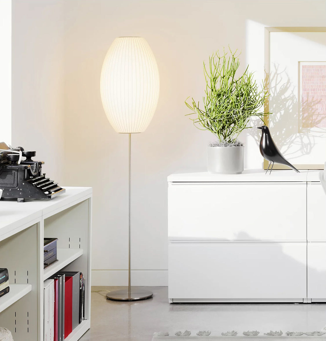 Mimosa Soft Touch White Ellipse Floor Lamp 30 Cm - Heka Lighting & Trading Limited