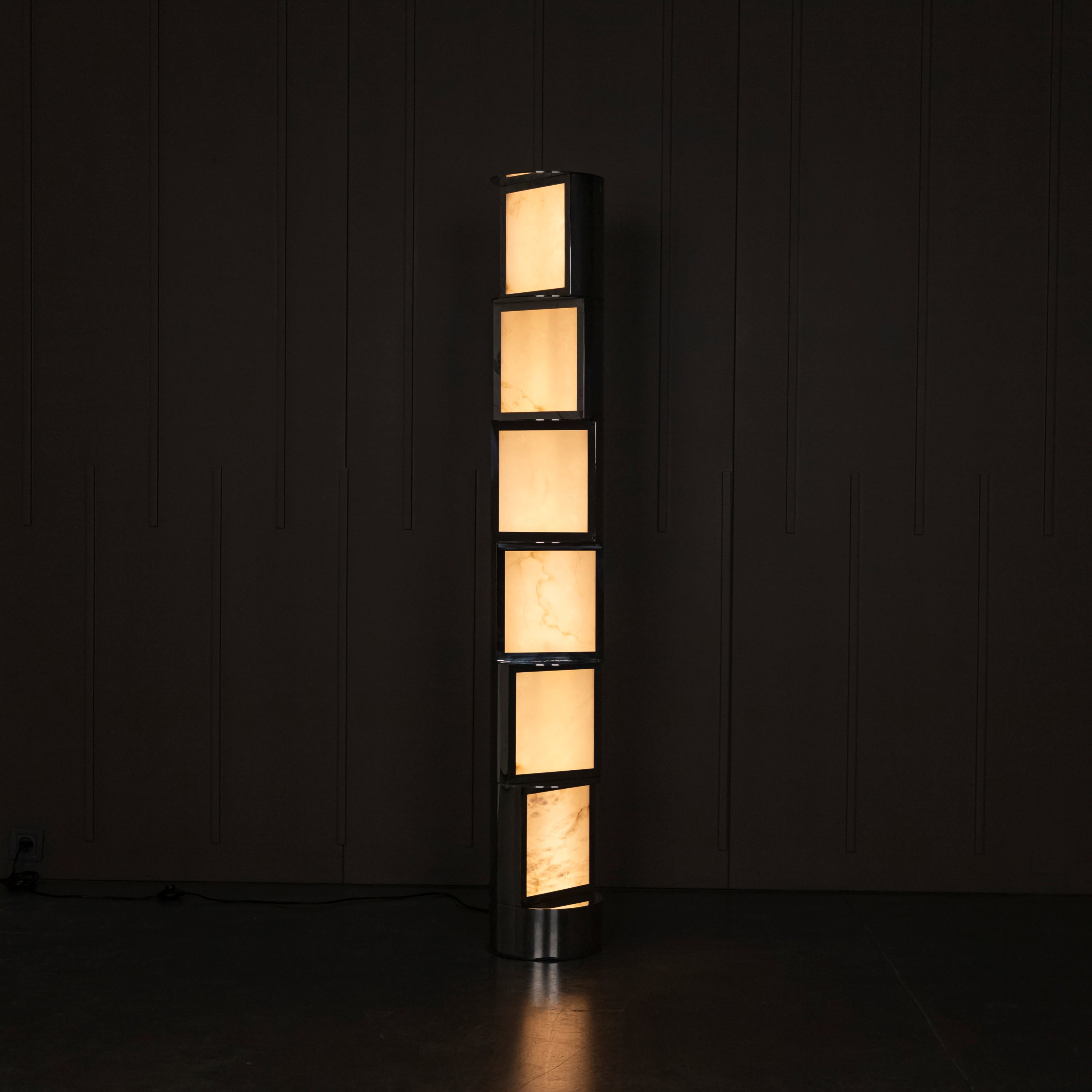 Santiago White Marble Chrome Floor Lamp | Modern Decorative Lighting For Homes & Hotels - Heka Lighting & Trading Limited