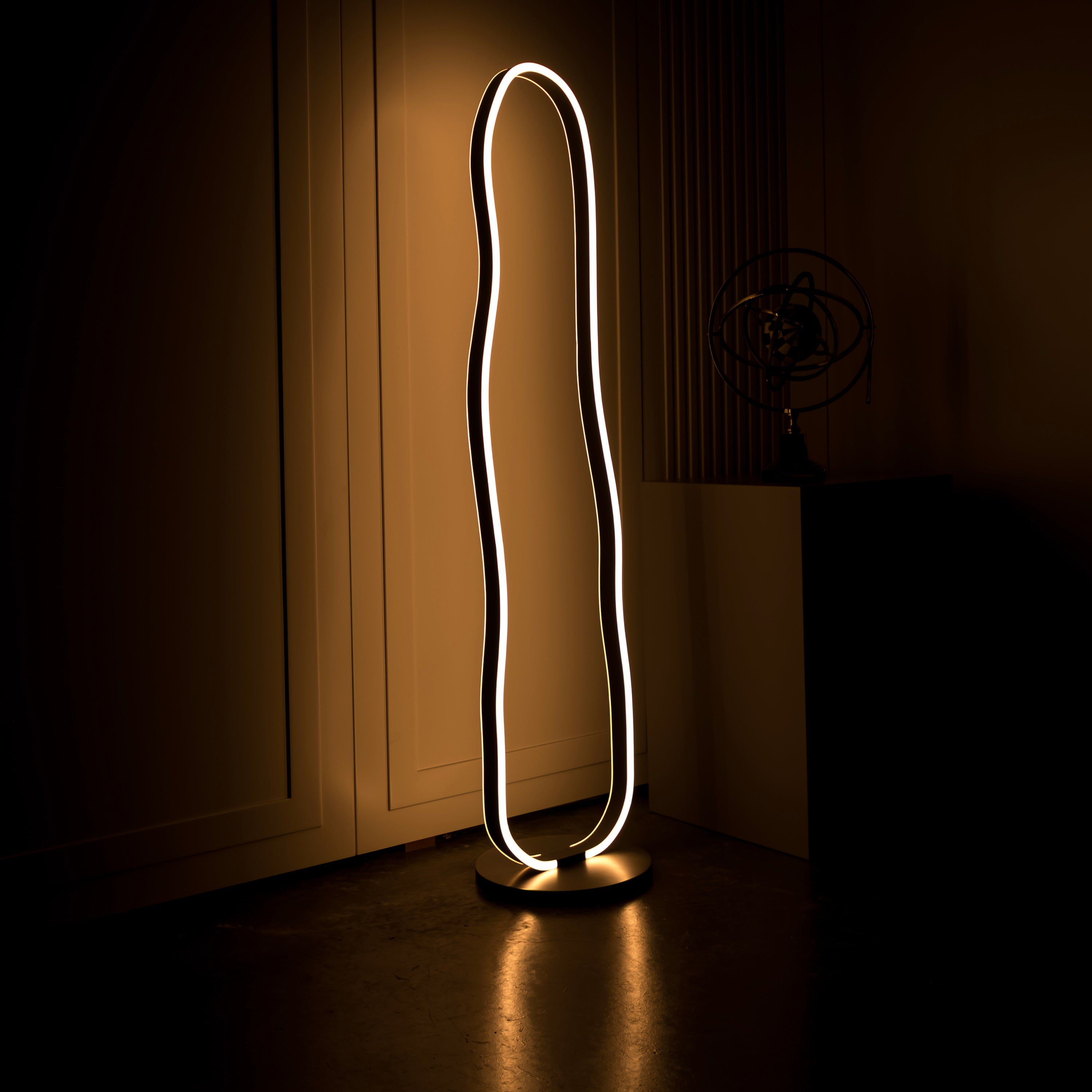 Marsis Stainless Platinum Floor Lamp | Modern Decorative Lighting For Homes & Hotels - Heka Lighting & Trading Limited