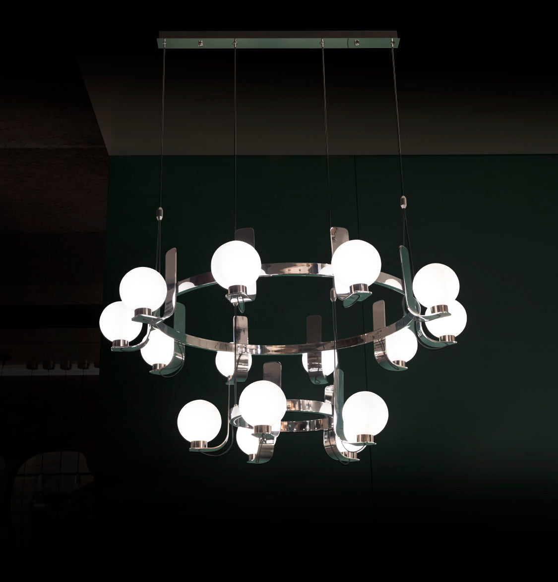 Havana Chrome-Platinum 15' Soft Glass Living Room Chandelier 105 Cm - Heka Lighting & Trading Limited