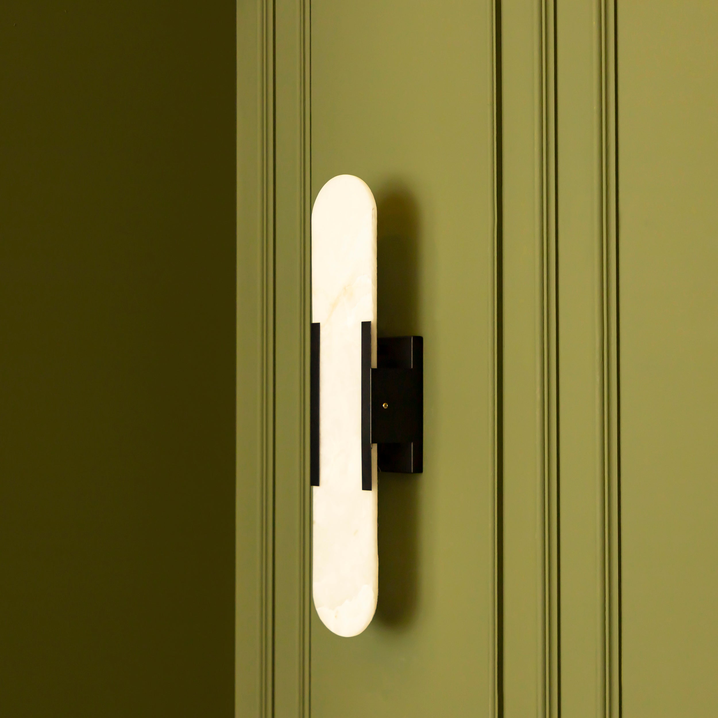 Hristos Black Marble Wall Sconce 50 Cm - Heka Lighting & Trading Limited