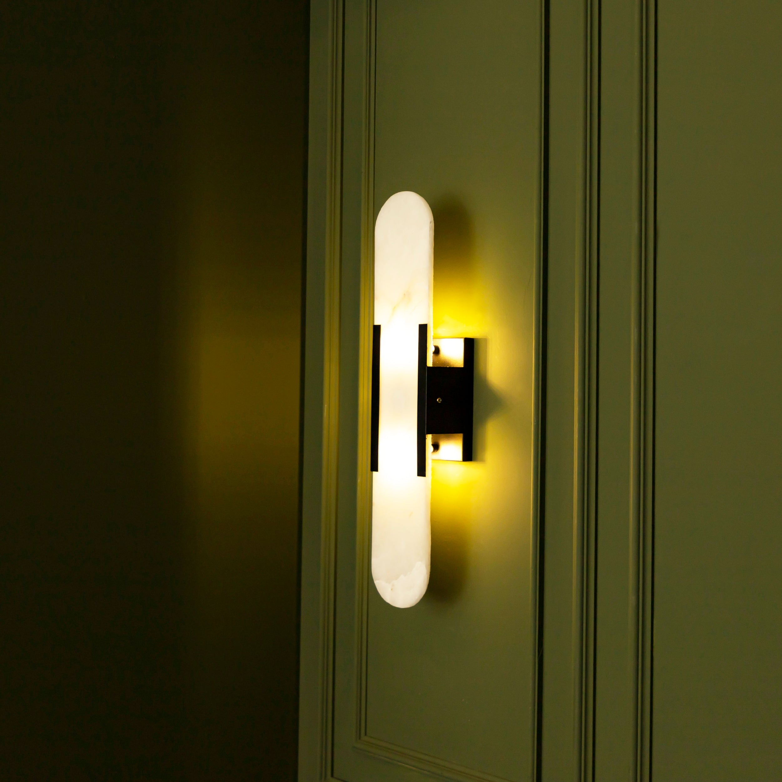 Hristos Black Marble Wall Sconce 50 Cm - Heka Lighting & Trading Limited