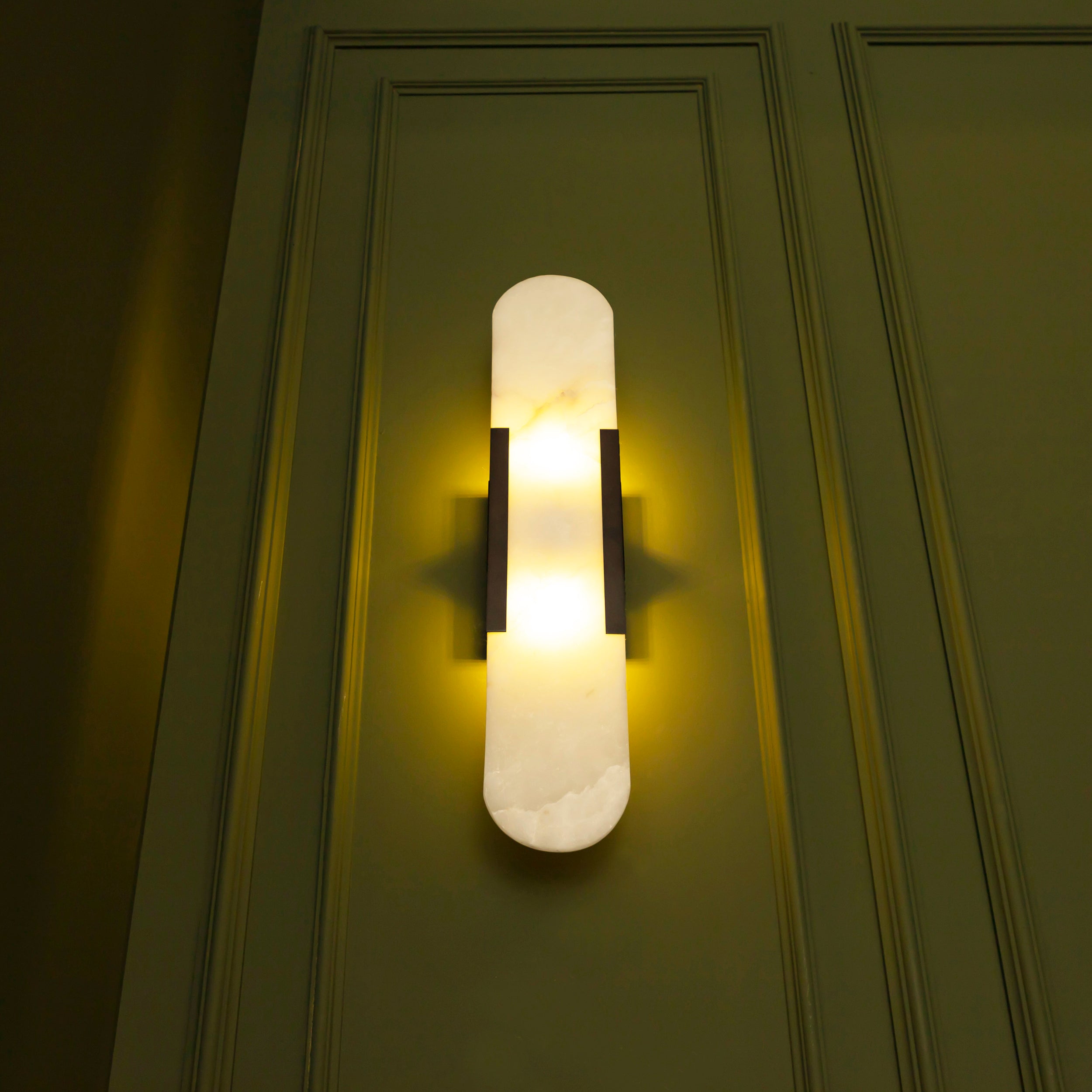 Hristos Black Marble Wall Sconce 50 Cm - Heka Lighting & Trading Limited