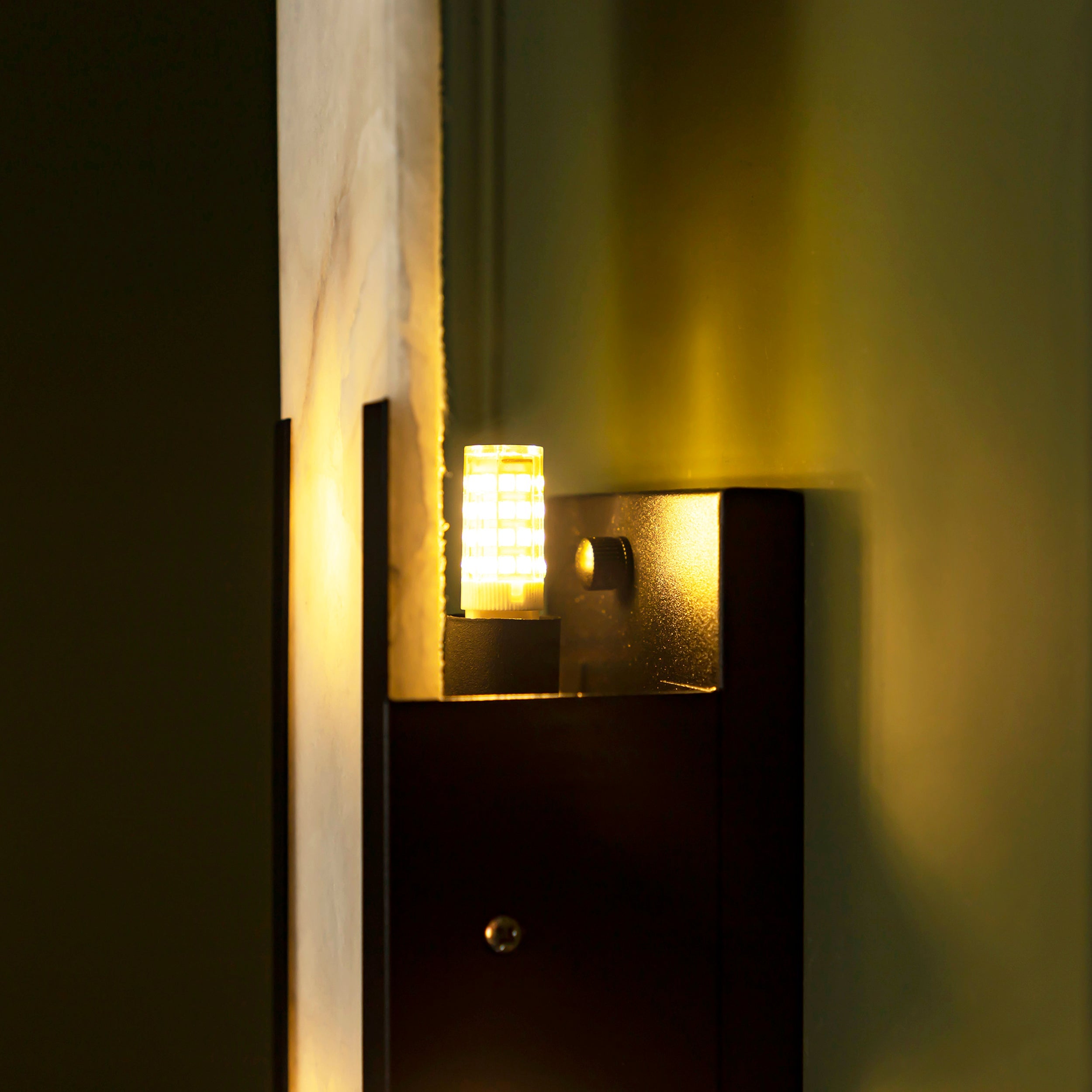 Hristos Black Marble Wall Sconce 50 Cm - Heka Lighting & Trading Limited