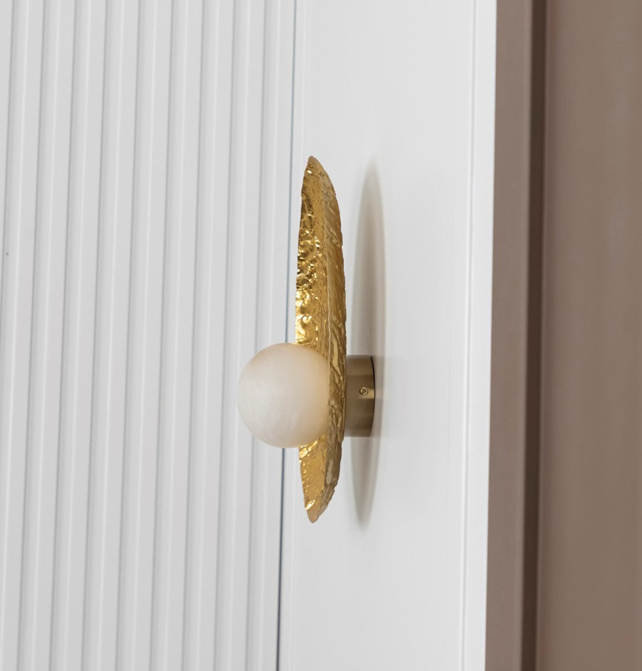 Brüksel Gold Marble Mid-Size Wall Sconce - Heka Lighting & Trading Limited