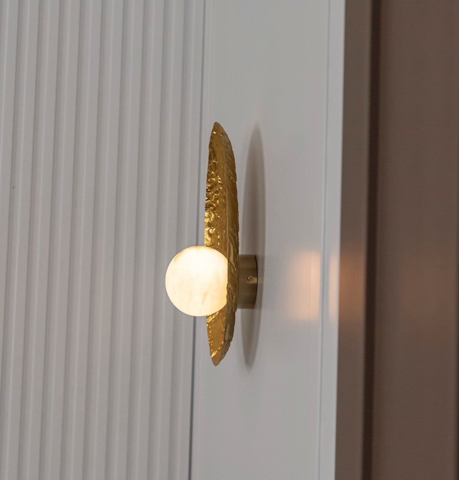 Brüksel Gold Marble Mid-Size Wall Sconce - Heka Lighting & Trading Limited
