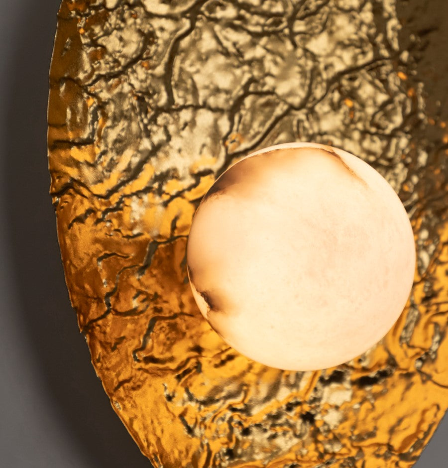 Brüksel Gold Marble Mid-Size Wall Sconce - Heka Lighting & Trading Limited