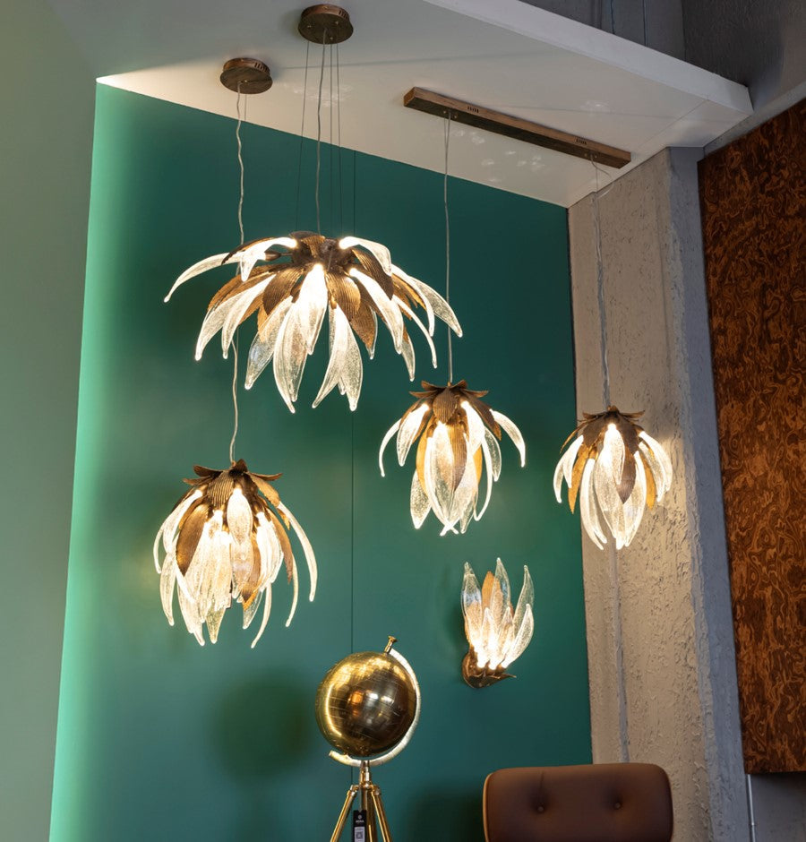 Lüksemburg 6 Transparent Glass Gold Aluminum Led Wall Sconce - Heka Lighting & Trading Limited