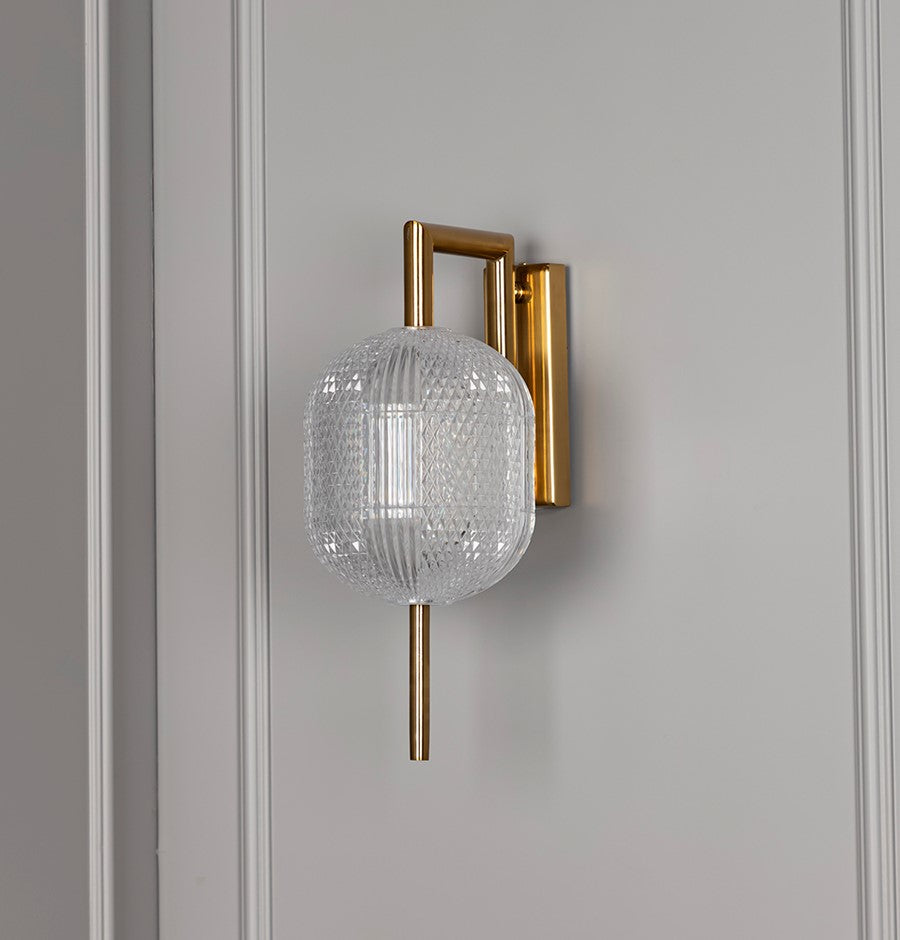 Sofia Single Acrylic Antique Wall Sconce 34 Cm - Heka Lighting & Trading Limited