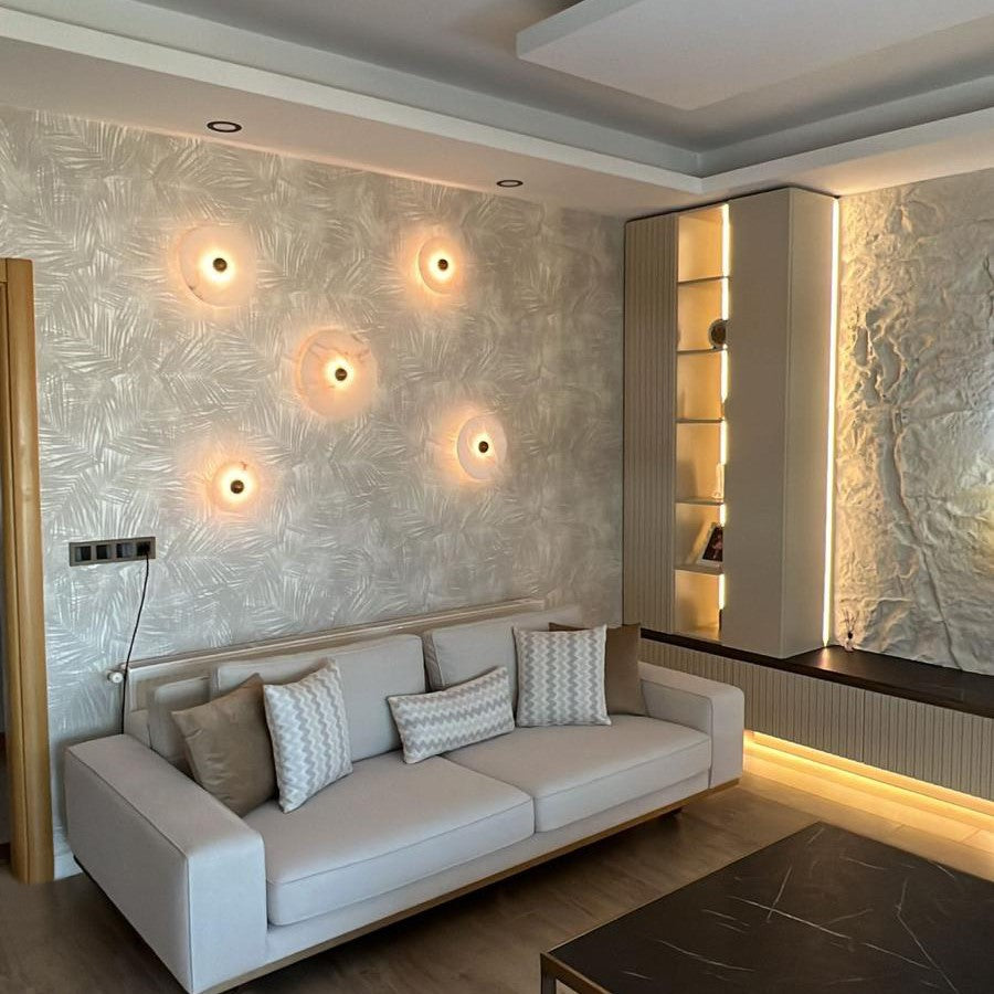 Kampala Antique Marble Led Wall Sconce 20 Cm - Heka Lighting & Trading Limited