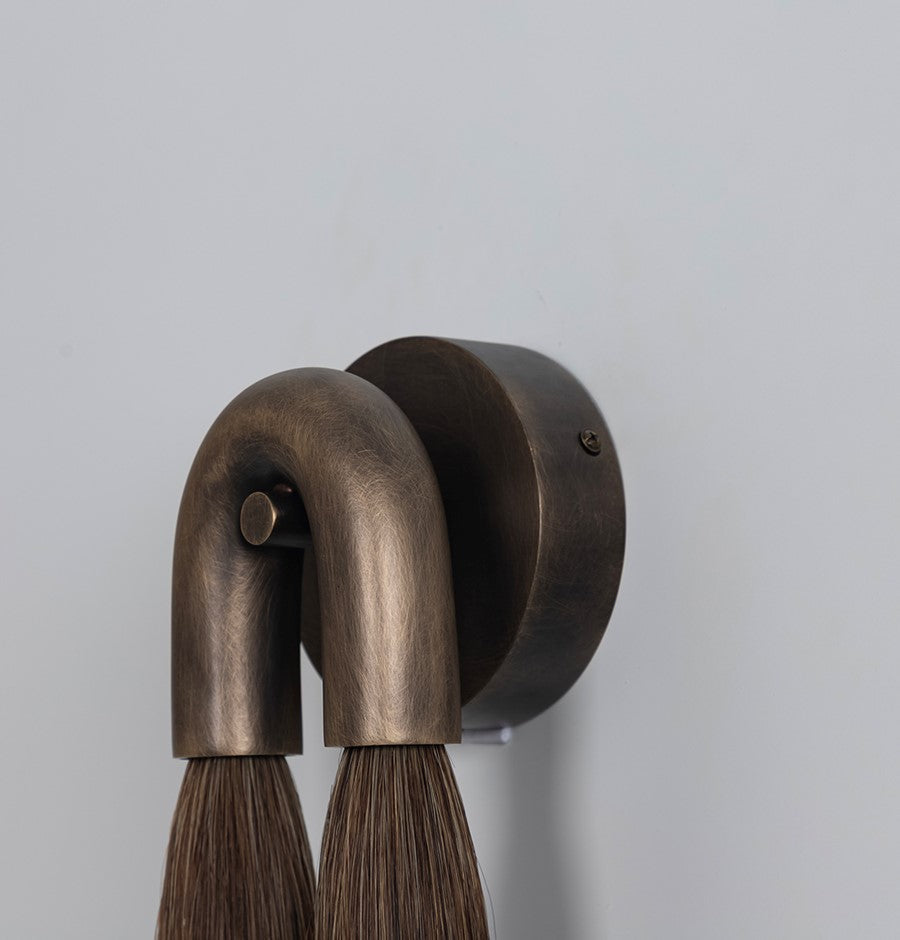 Pony Horse Hair Dark Antique Marble Small Wall Sconce - Heka Lighting & Trading Limited