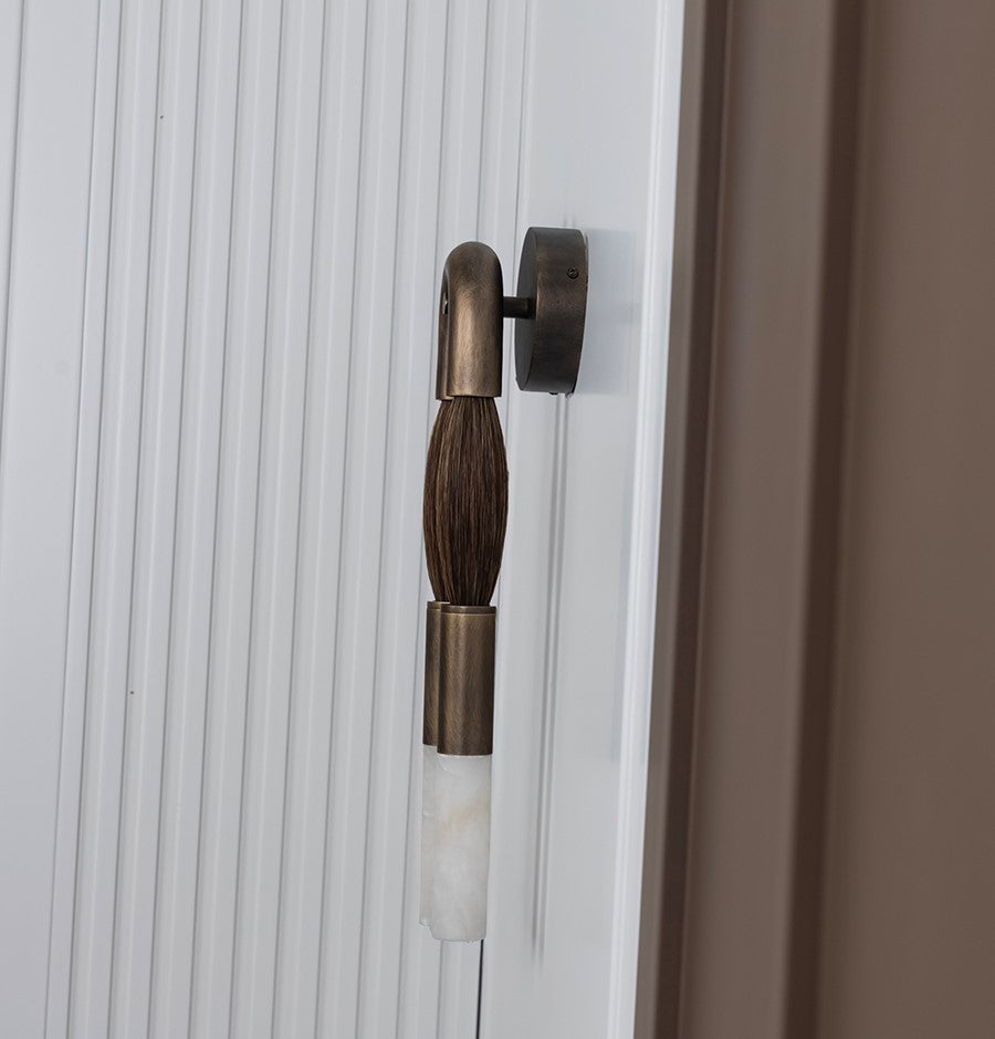 Pony Horse Hair Dark Antique Marble Small Wall Sconce - Heka Lighting & Trading Limited