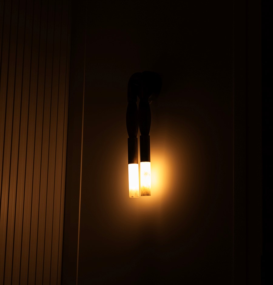 Pony Horse Hair Dark Antique Marble Small Wall Sconce - Heka Lighting & Trading Limited