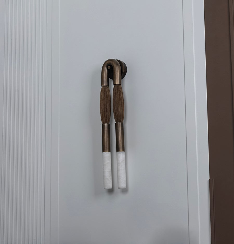 Pony Horse Hair Dark Antique Marble Big Wall Sconce - Heka Lighting & Trading Limited