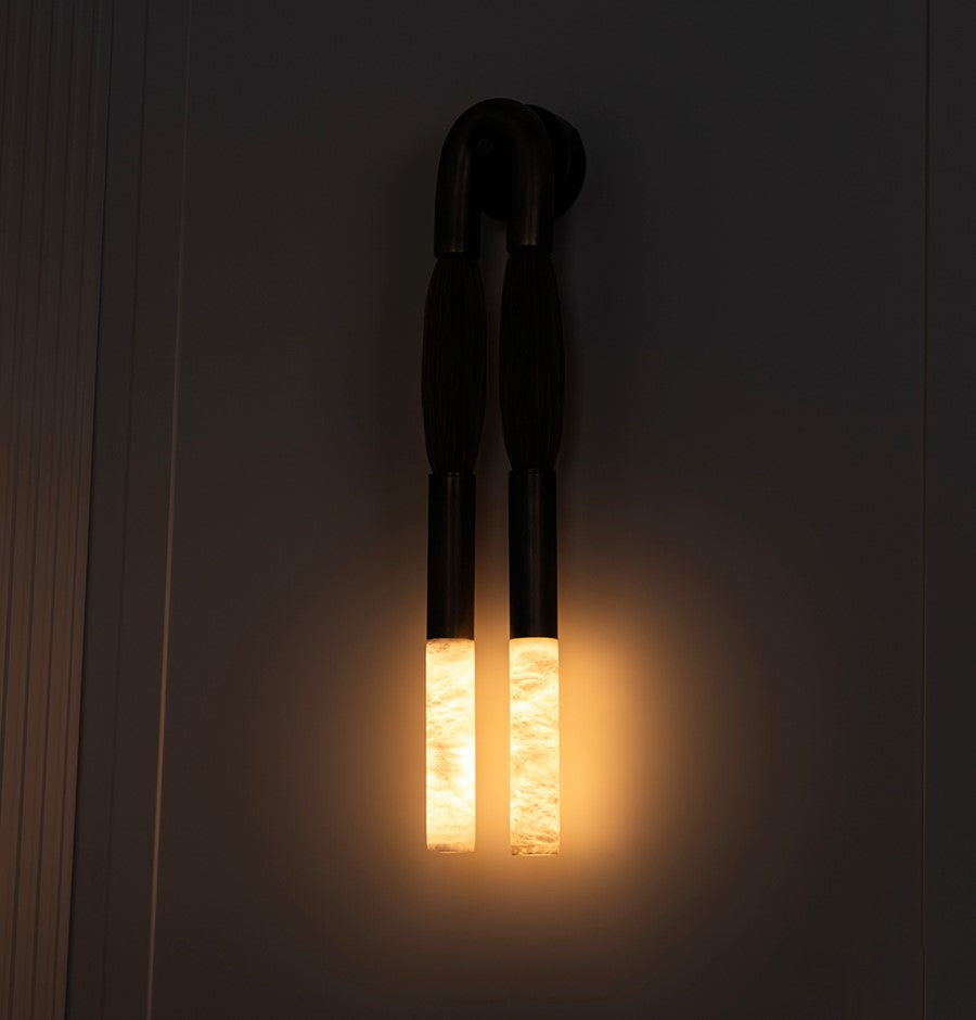 Pony Horse Hair Dark Antique Marble Big Wall Sconce - Heka Lighting & Trading Limited