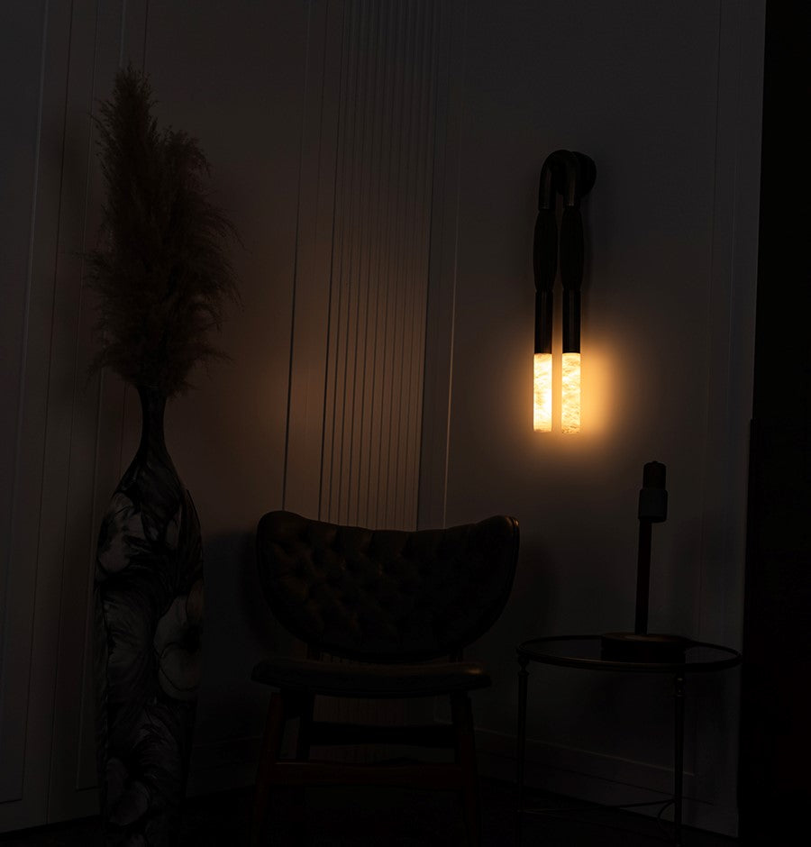 Pony Horse Hair Dark Antique Marble Big Wall Sconce - Heka Lighting & Trading Limited