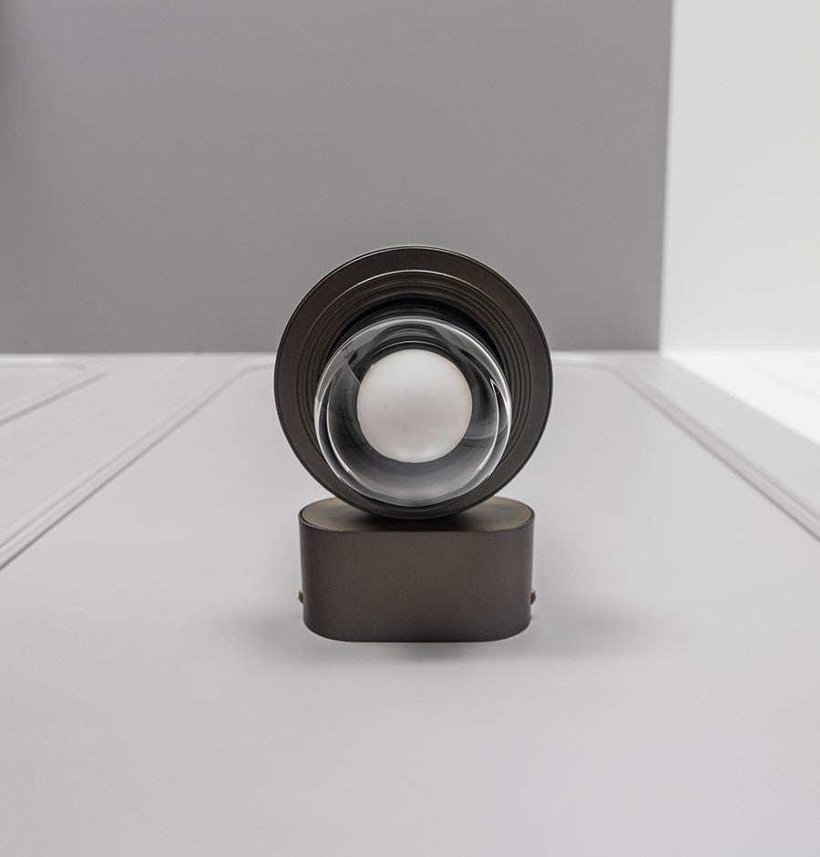 Kabil Single Smoked Glass Gray Wall Sconce 28 Cm - Heka Lighting & Trading Limited