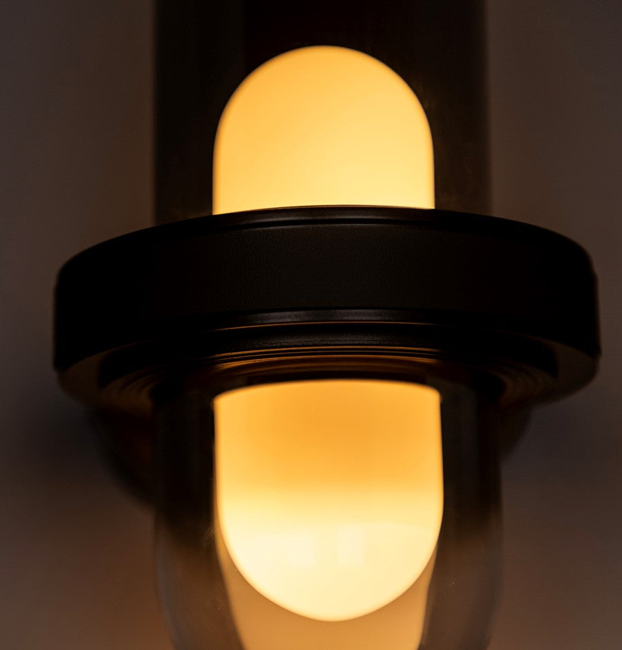 Kabil Single Smoked Glass Gray Wall Sconce 28 Cm - Heka Lighting & Trading Limited