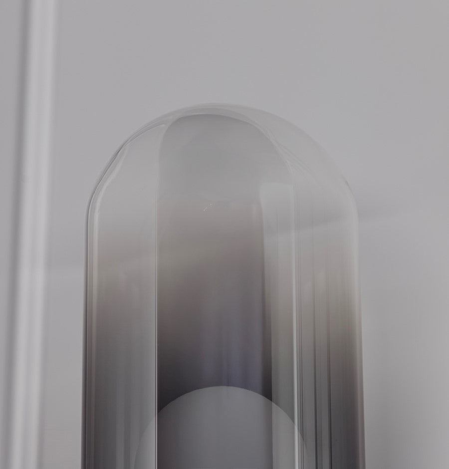 Kabil Single Smoked Glass Gray Wall Sconce 32 Cm - Heka Lighting & Trading Limited