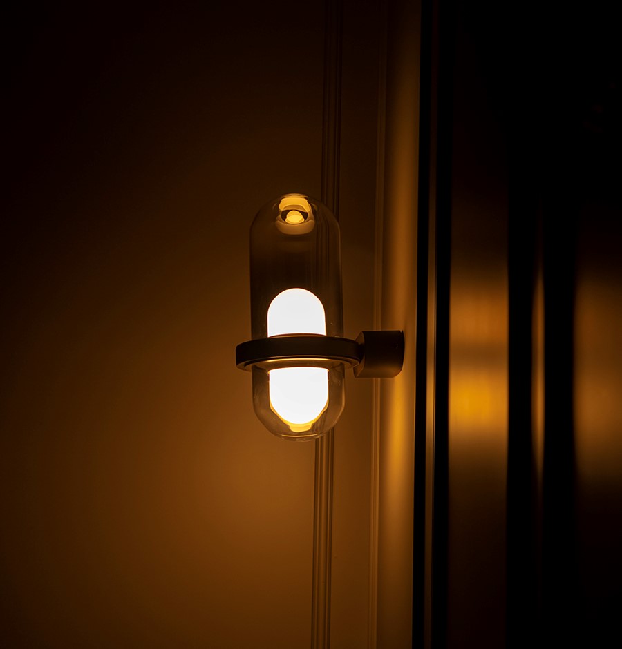 Kabil Single Smoked Glass Gray Wall Sconce 32 Cm - Heka Lighting & Trading Limited