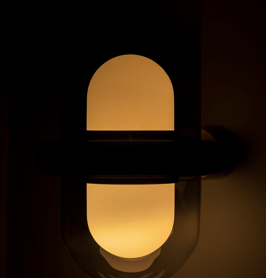 Kabil Single Smoked Glass Gray Wall Sconce 32 Cm - Heka Lighting & Trading Limited