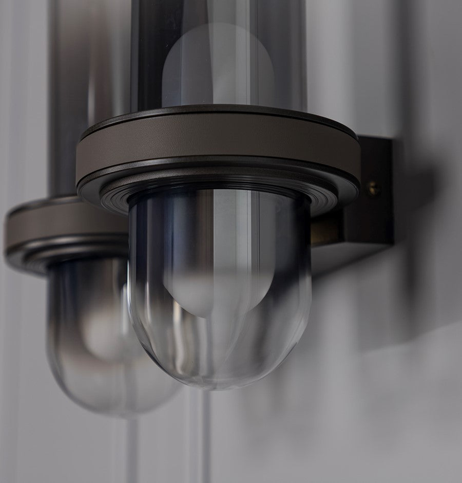 Kabil Double Smoked Glass Gray Wall Sconce 28 Cm - Heka Lighting & Trading Limited