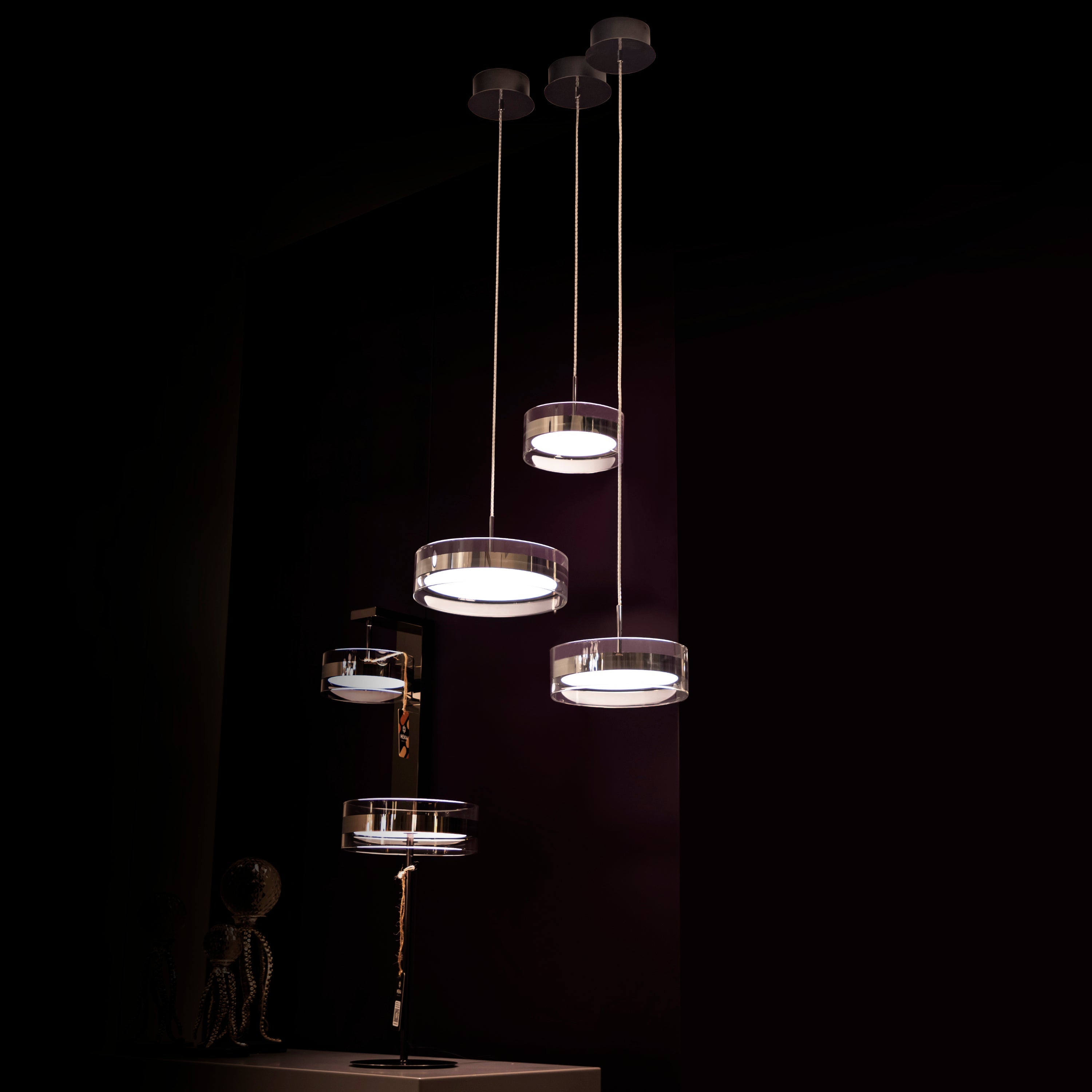 Berlin Platinum Stainless Transparent Glass Pendant Light Chandelier 20 Cm - Heka Lighting & Trading Limited