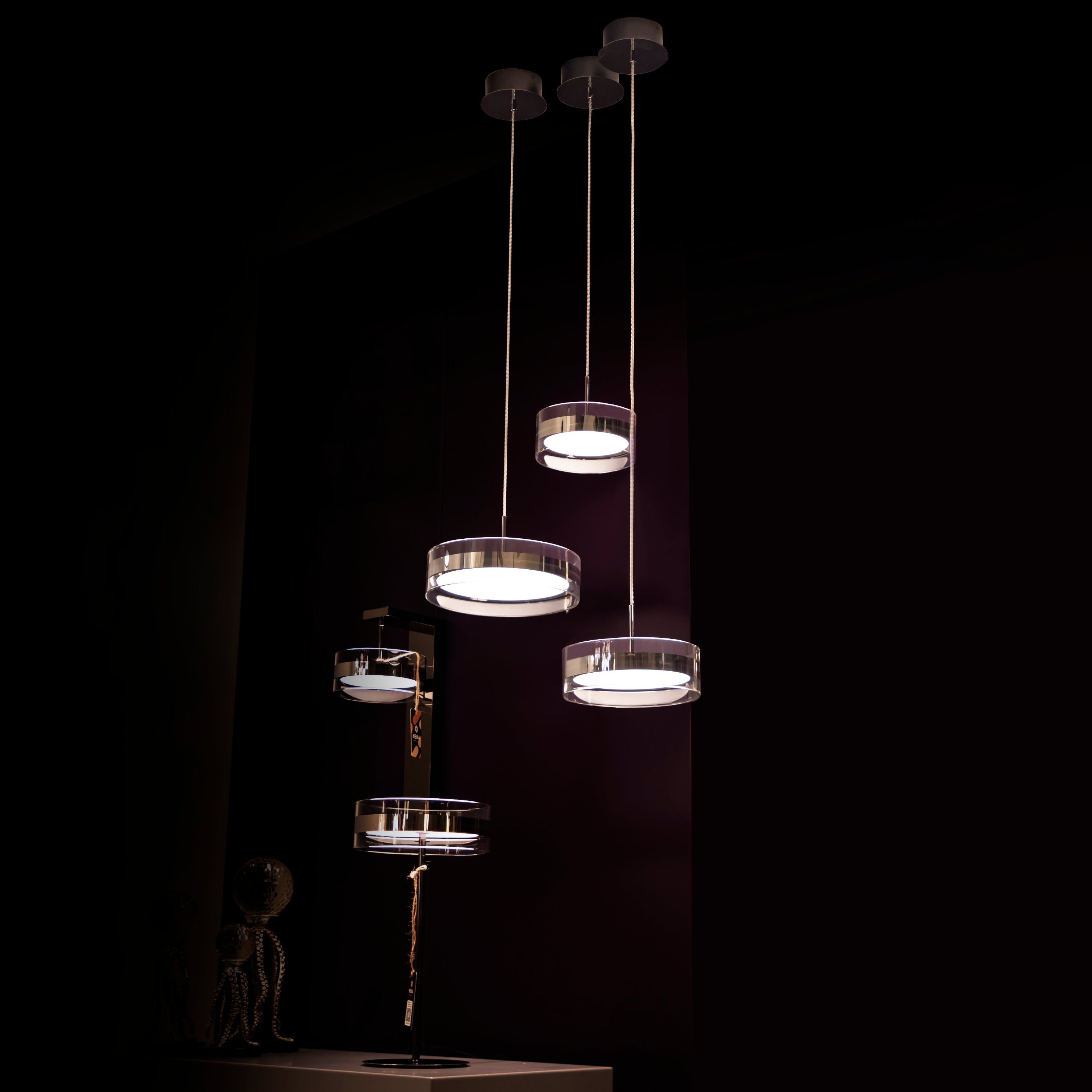 Berlin Platinum Stainless Transparent Glass Pendant Light Chandelier 30 Cm - Heka Lighting & Trading Limited