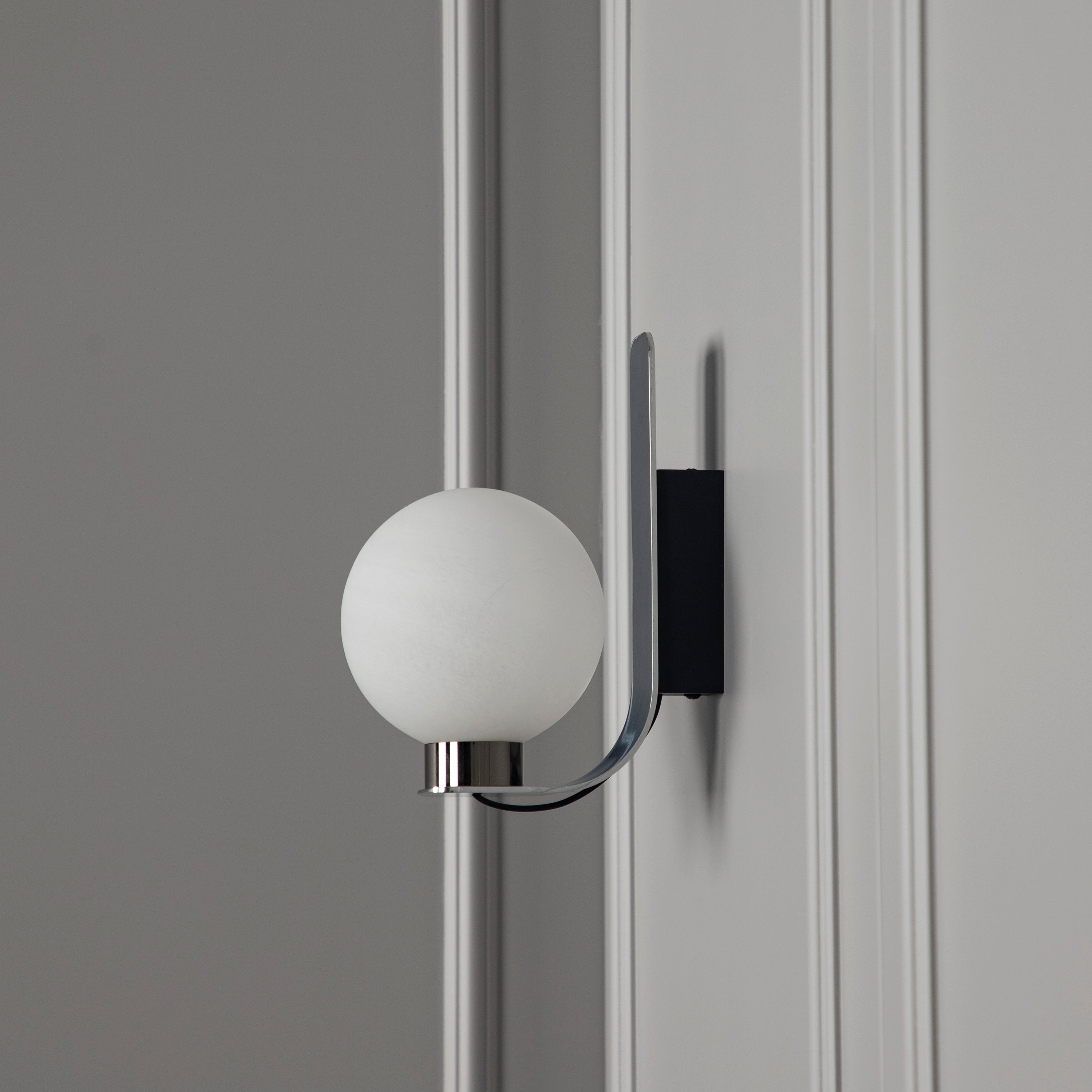 Havana Chrome Platinum Single Soft Glass Led Wall Sconce - Heka Lighting & Trading Limited