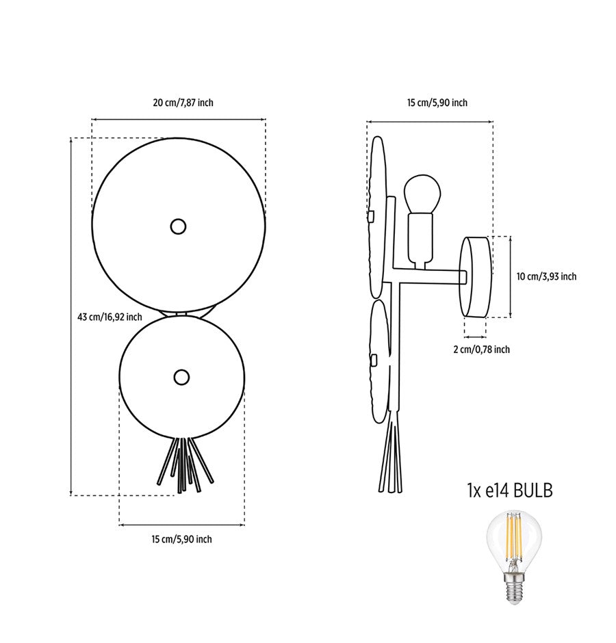 Honaz Two Glass Antique Wall Sconce - Heka Lighting & Trading Limited