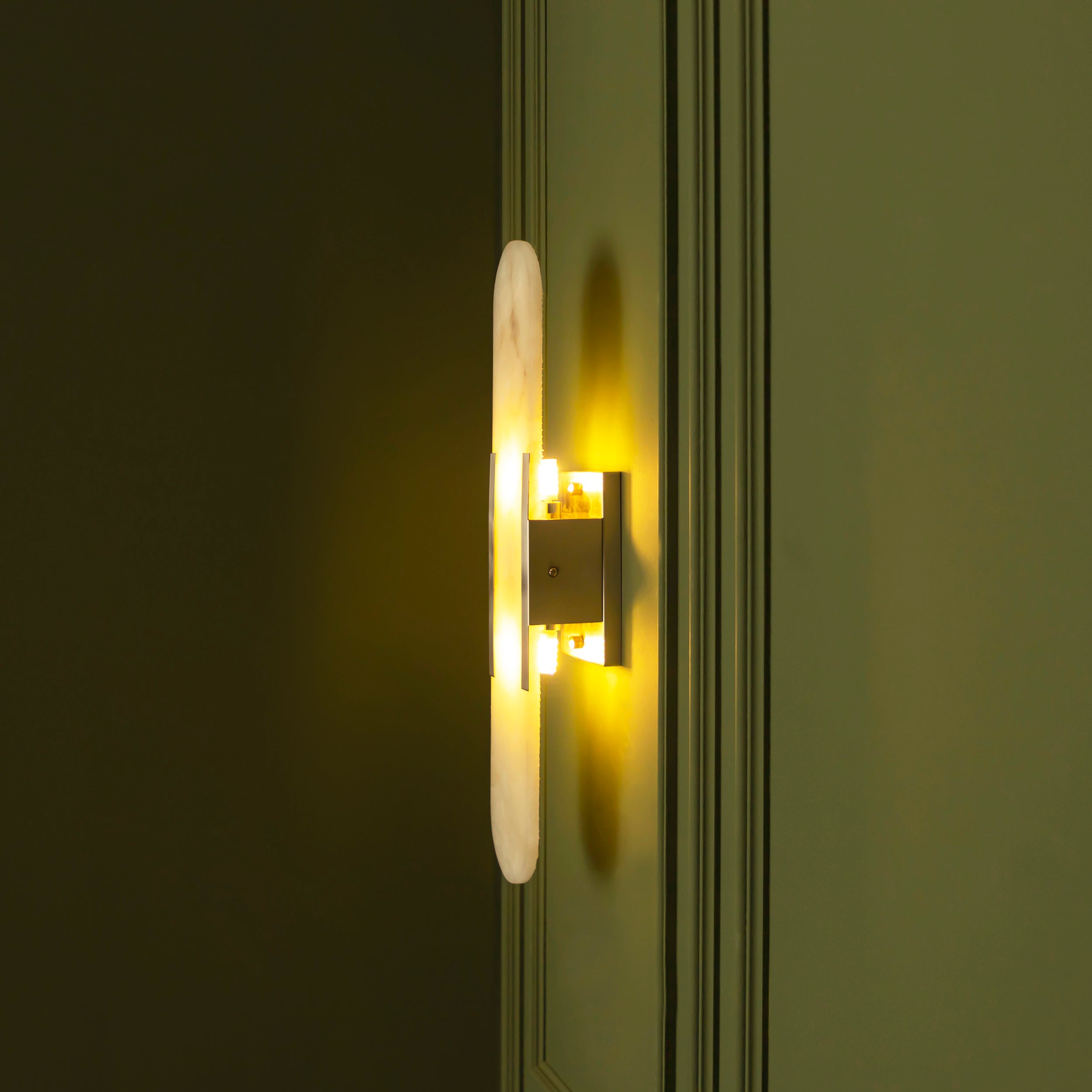 Hristos Bright Chrome Marble Wall Sconce 50 Cm - Heka Lighting & Trading Limited