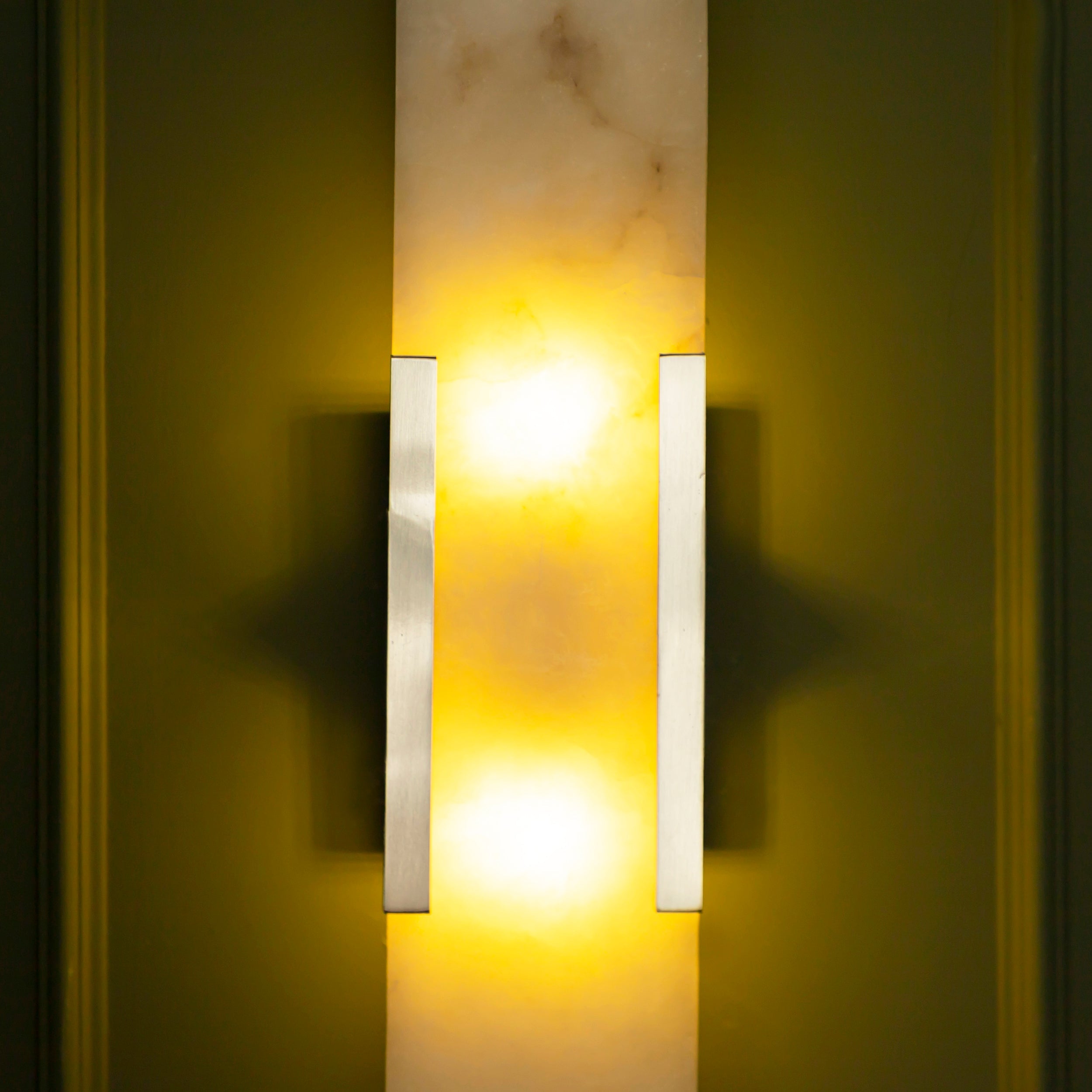 Hristos Bright Chrome Marble Wall Sconce 50 Cm - Heka Lighting & Trading Limited