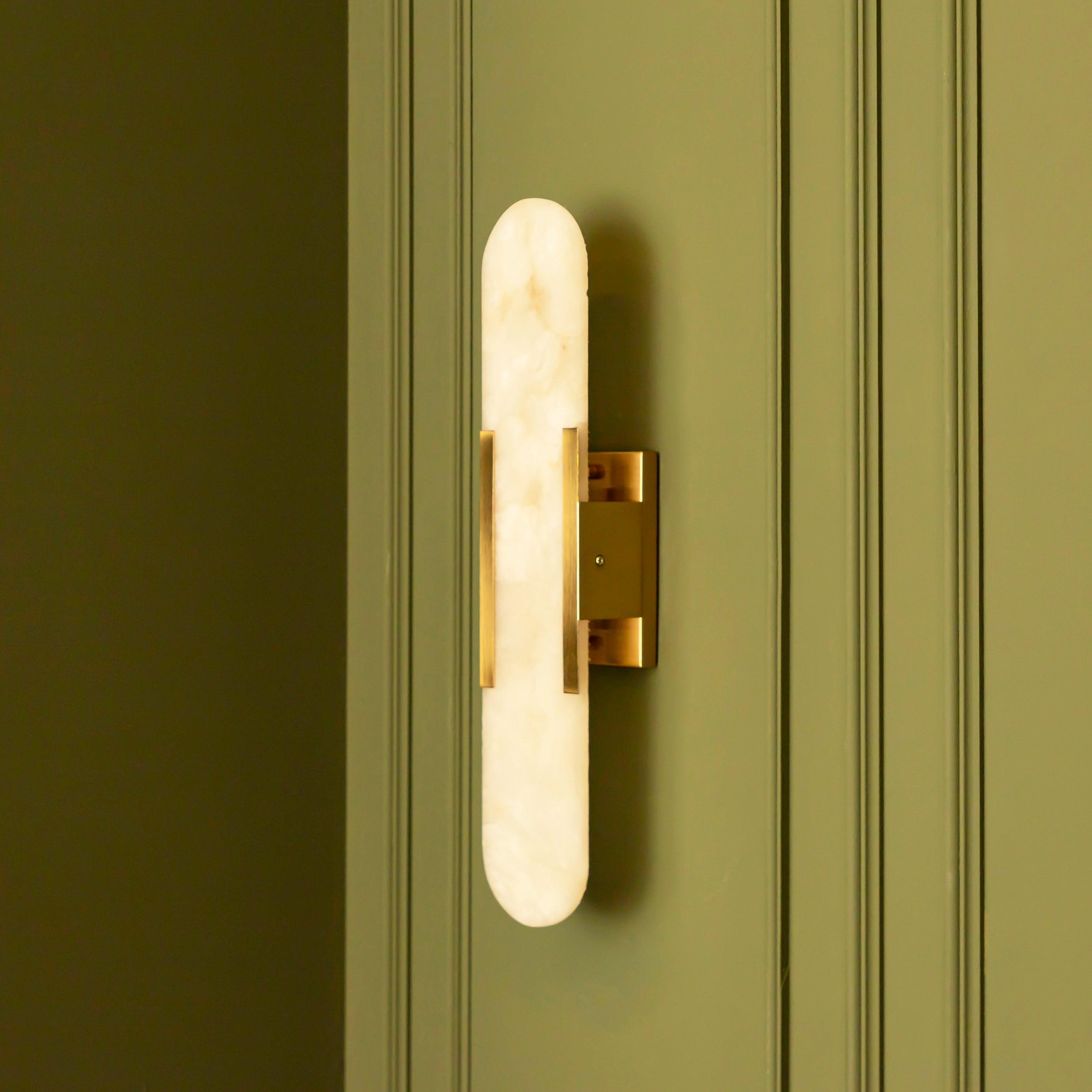 Hristos Brushed Brass Marble Wall Sconce - Heka Lighting & Trading Limited