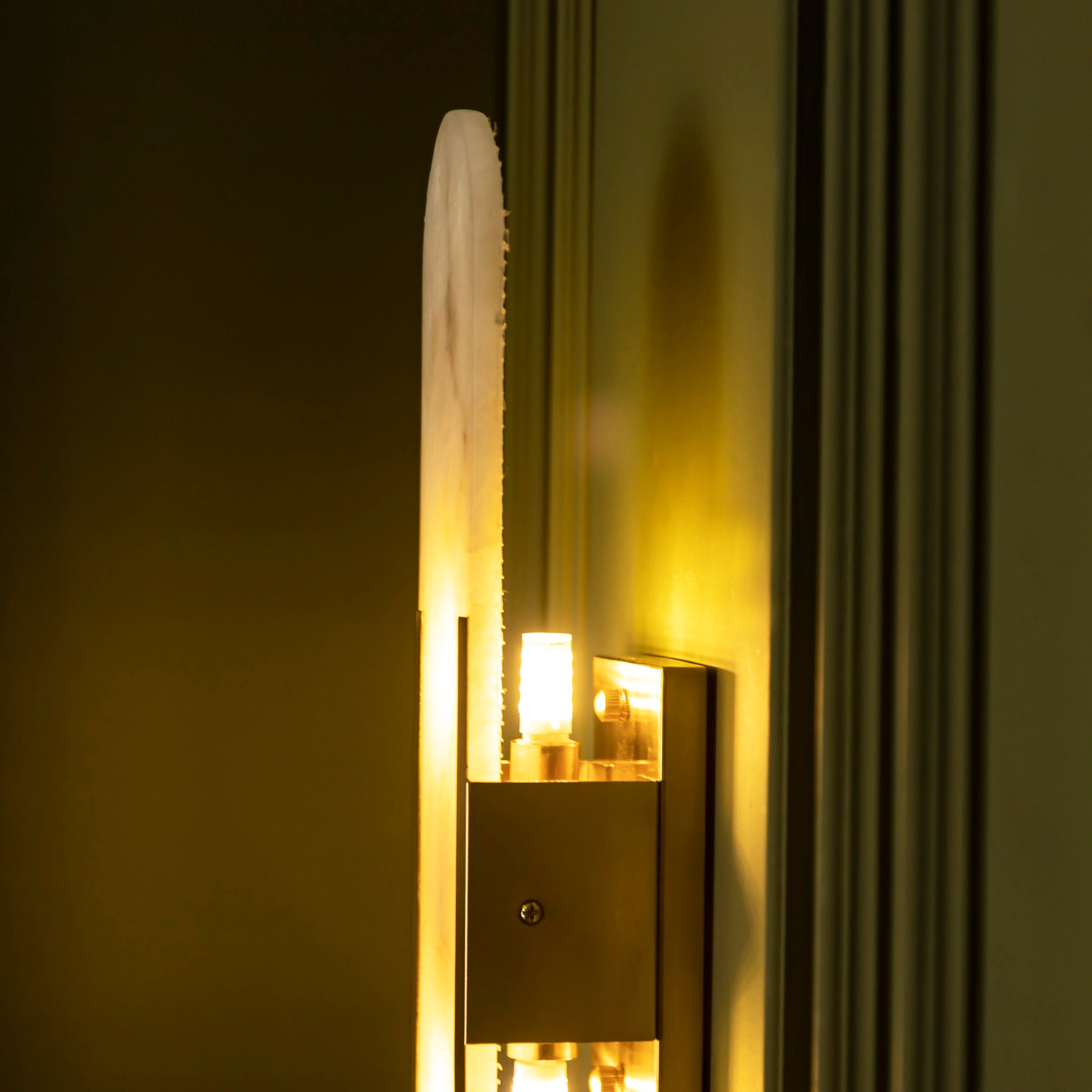 Hristos Brushed Brass Marble Wall Sconce - Heka Lighting & Trading Limited