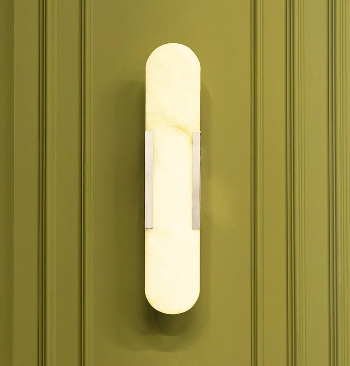 Hristos Matte Chrome Marble Wall Sconce 50 Cm - Heka Lighting & Trading Limited