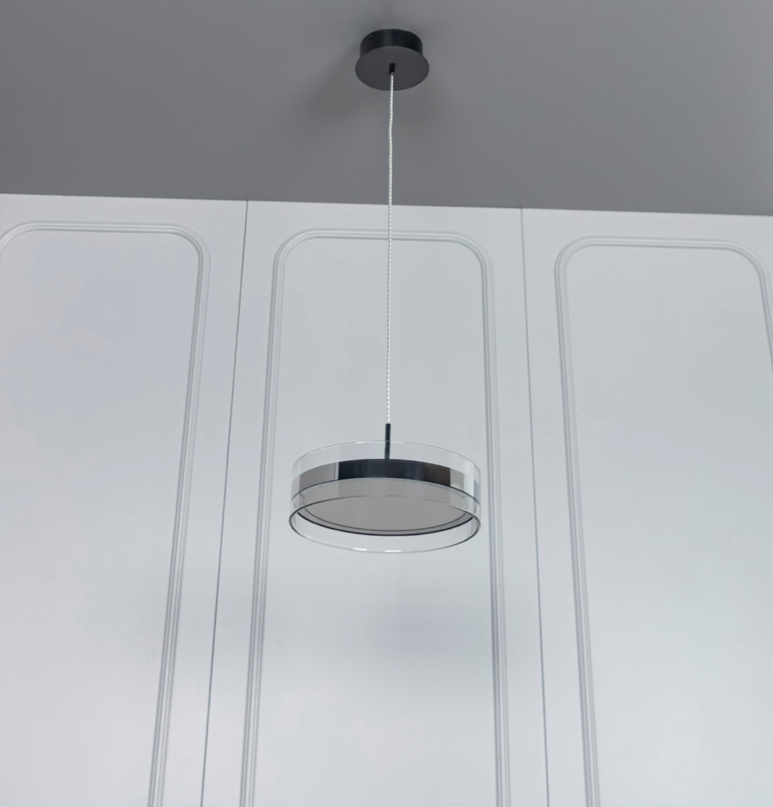 Berlin Platinum Stainless Transparent Glass Pendant Light Chandelier 30 Cm