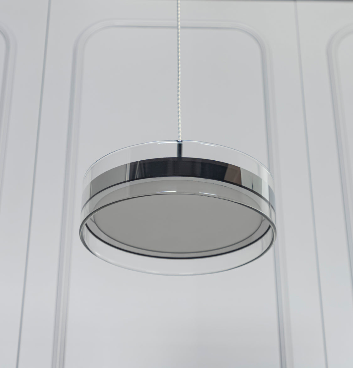 Berlin Platinum Stainless Transparent Glass Pendant Light Chandelier 30 Cm