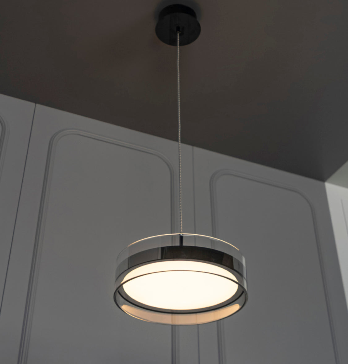 Berlin Platinum Stainless Transparent Glass Pendant Light Chandelier 30 Cm