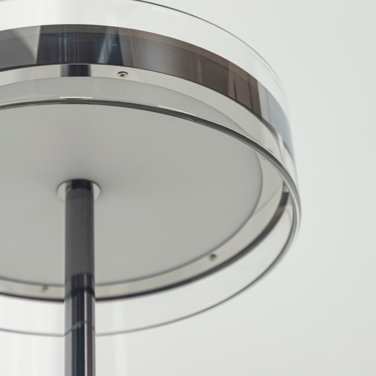 Berlin Platinum Stainless Transparent Glass Floor Lamp
