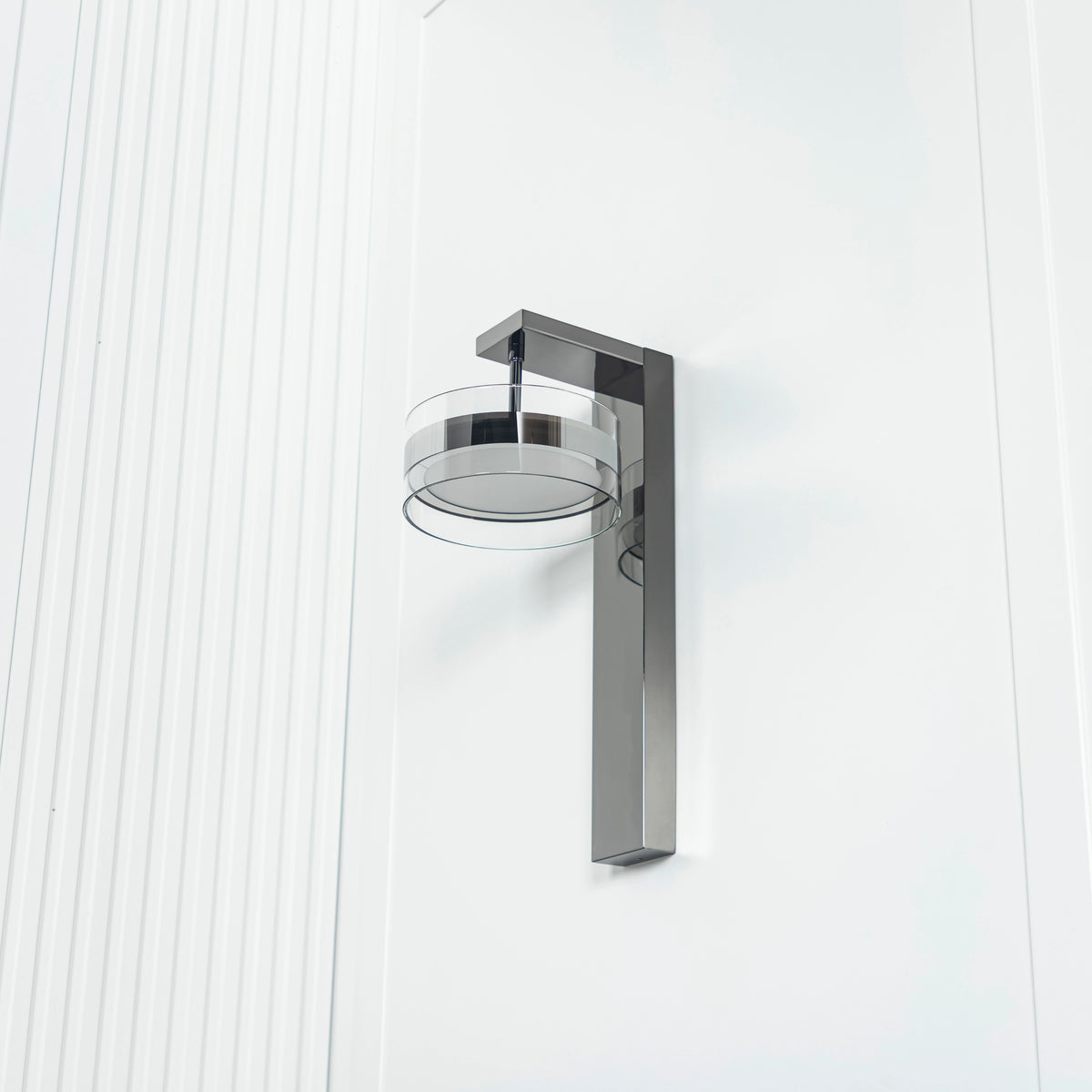 Berlin Platinum Stainless Transparent Glass Led Wall Sconce