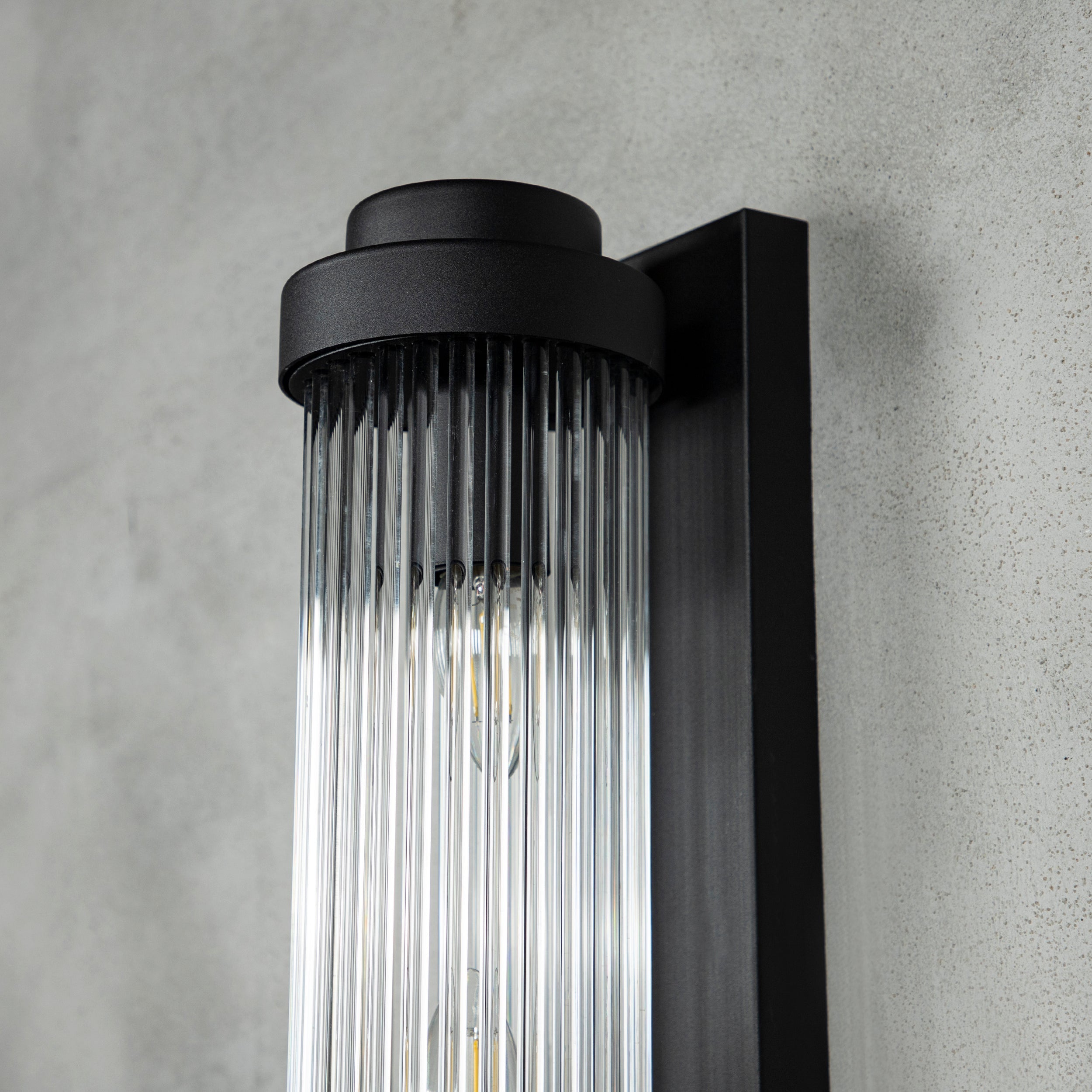 Sumela Black Glass Wall Sconce 40 Cm - Heka Lighting & Trading Limited