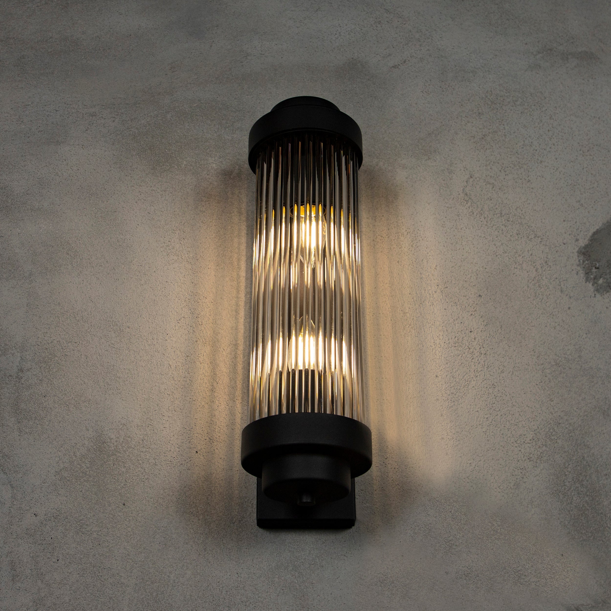 Sumela Black Glass Wall Sconce 40 Cm - Heka Lighting & Trading Limited